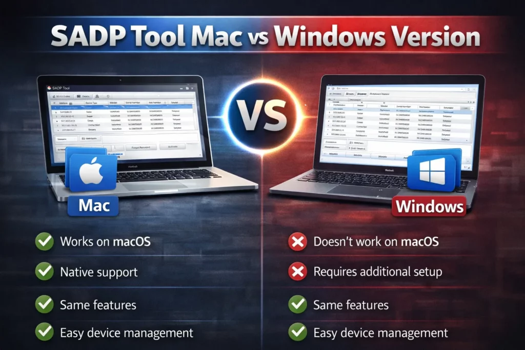 SADP Tool Mac vs Windows Version